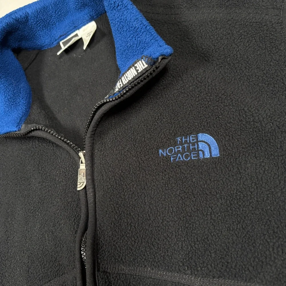 Vtg The North Face Denali Fleece Vest Mens M Black Blue Polartec Made in USA 90s
